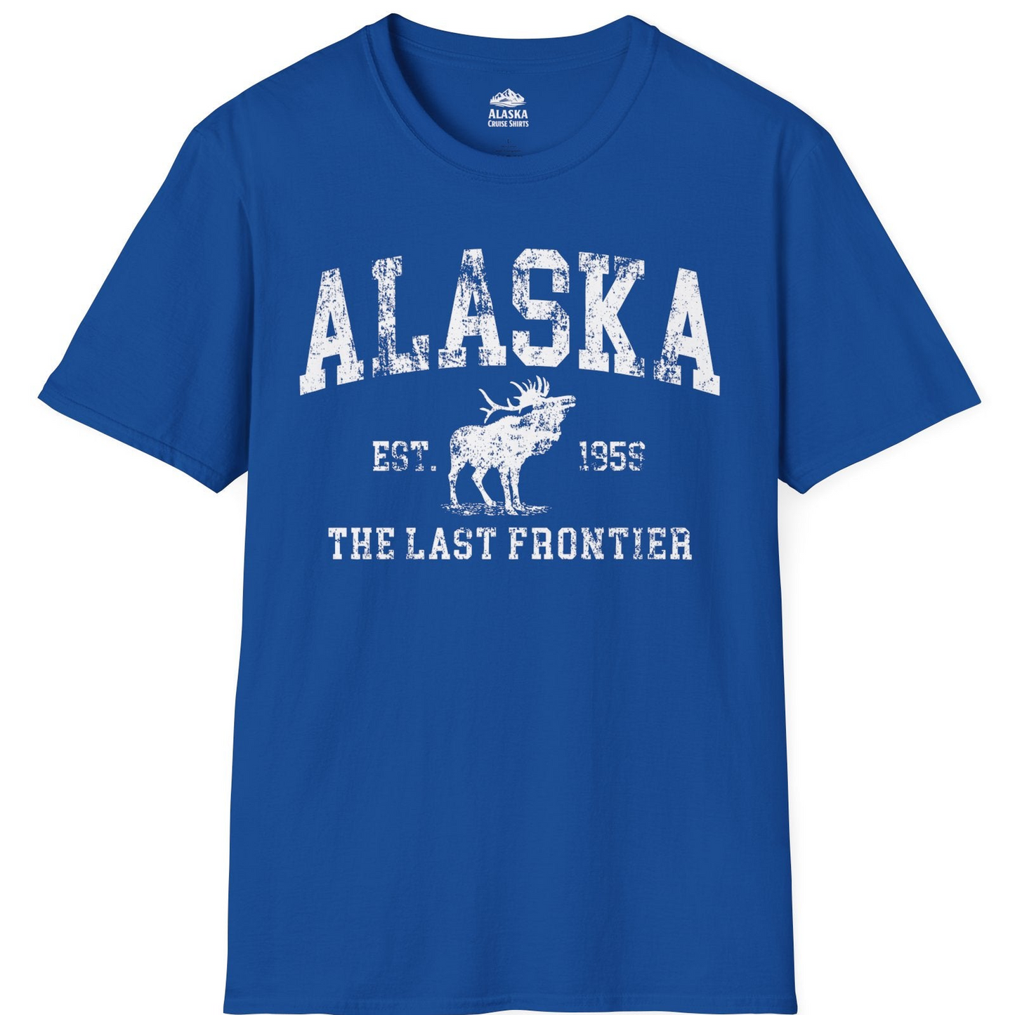 Vintage Alaska Moose Shirt T-Shirt – Royal – Alaska Cruise Shirts
