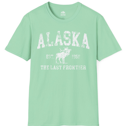 Vintage Alaska Moose Shirt T-Shirt – Mint Green – Alaska Cruise Shirts