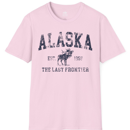 Vintage Alaska Moose Shirt T-Shirt – Light Pink – Alaska Cruise Shirts
