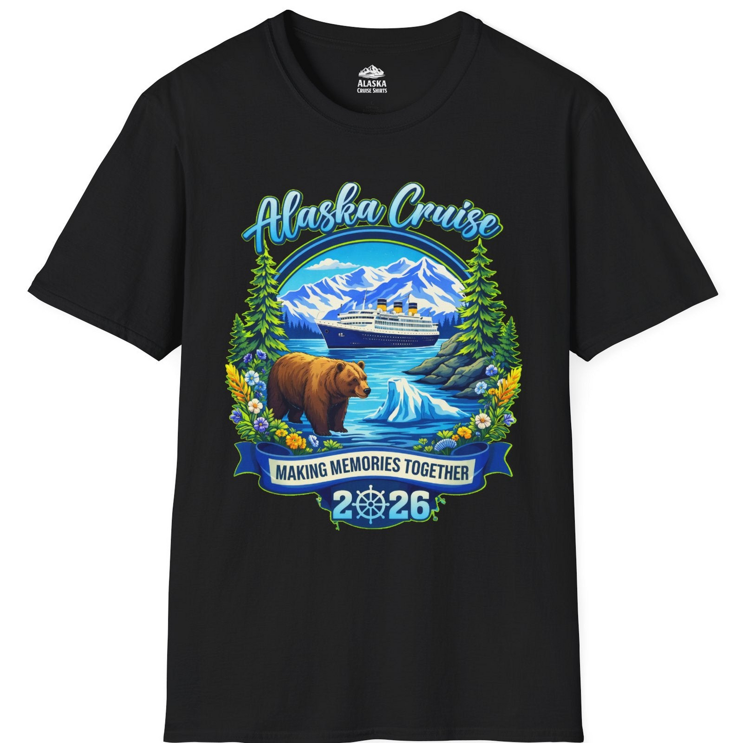 Alaska Cruise 2026 Family Shirt T-Shirt – Black – Alaska Cruise Shirts