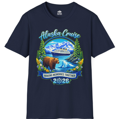 Alaska Cruise 2026 Family Shirt T-Shirt – Navy – Alaska Cruise Shirts
