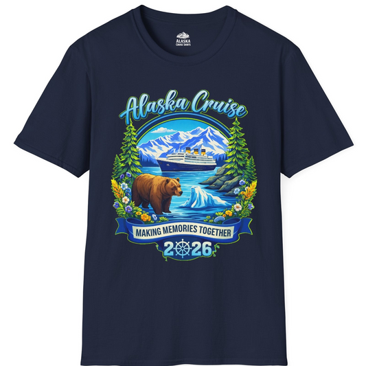 Alaska Cruise 2026 Family Shirt T-Shirt – Navy – Alaska Cruise Shirts