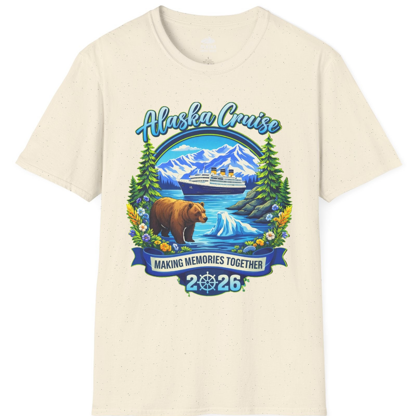 Alaska Cruise 2026 Family Shirt T-Shirt – Natural – Alaska Cruise Shirts