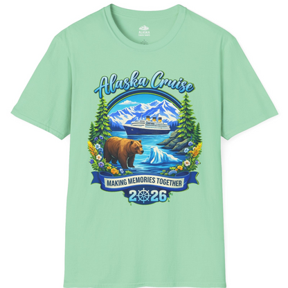Alaska Cruise 2026 Family Shirt T-Shirt – Mint Green – Alaska Cruise Shirts