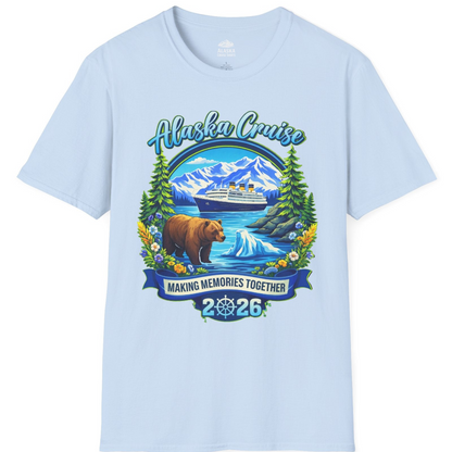 Alaska Cruise 2026 Family Shirt T-Shirt – Light Blue – Alaska Cruise Shirts