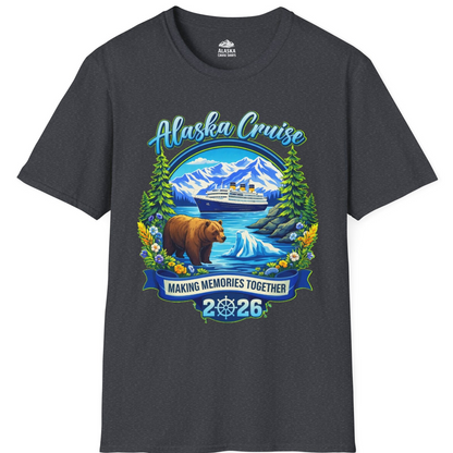 Alaska Cruise 2026 Family Shirt T-Shirt – Dark Heather Grey – Alaska Cruise Shirts