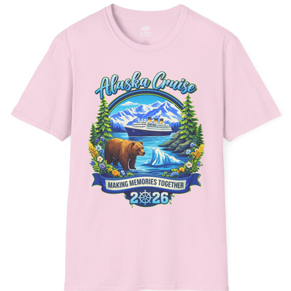 Alaska Cruise 2026 Family Shirt T-Shirt – Light Pink – Alaska Cruise Shirts