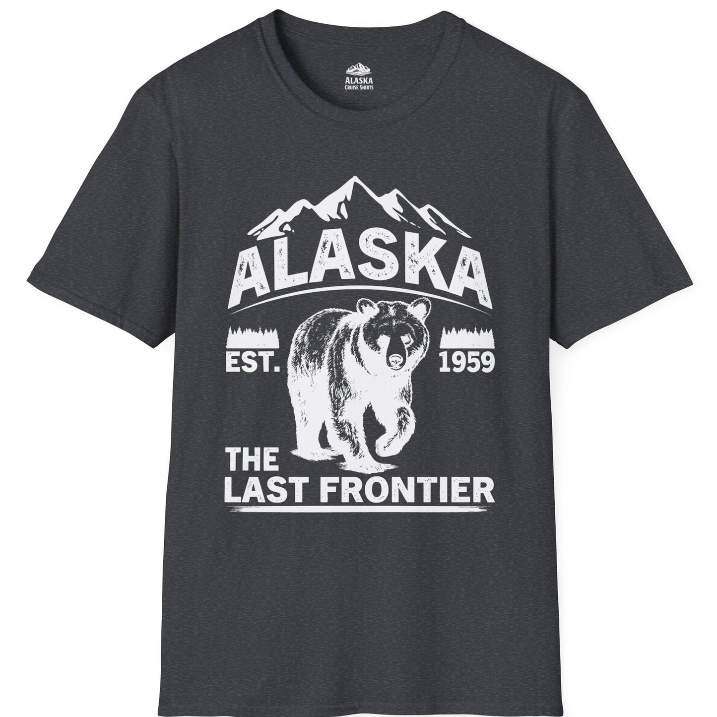 Alaska Bear Shirt T-Shirt – Dark Heather Grey – Alaska Cruise Shirts