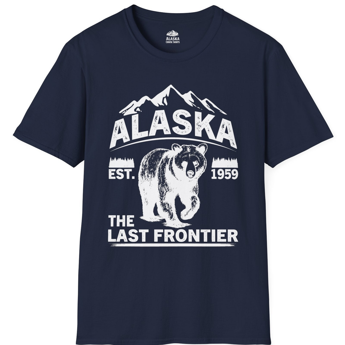 Alaska Bear Shirt T-Shirt – Navy – Alaska Cruise Shirts