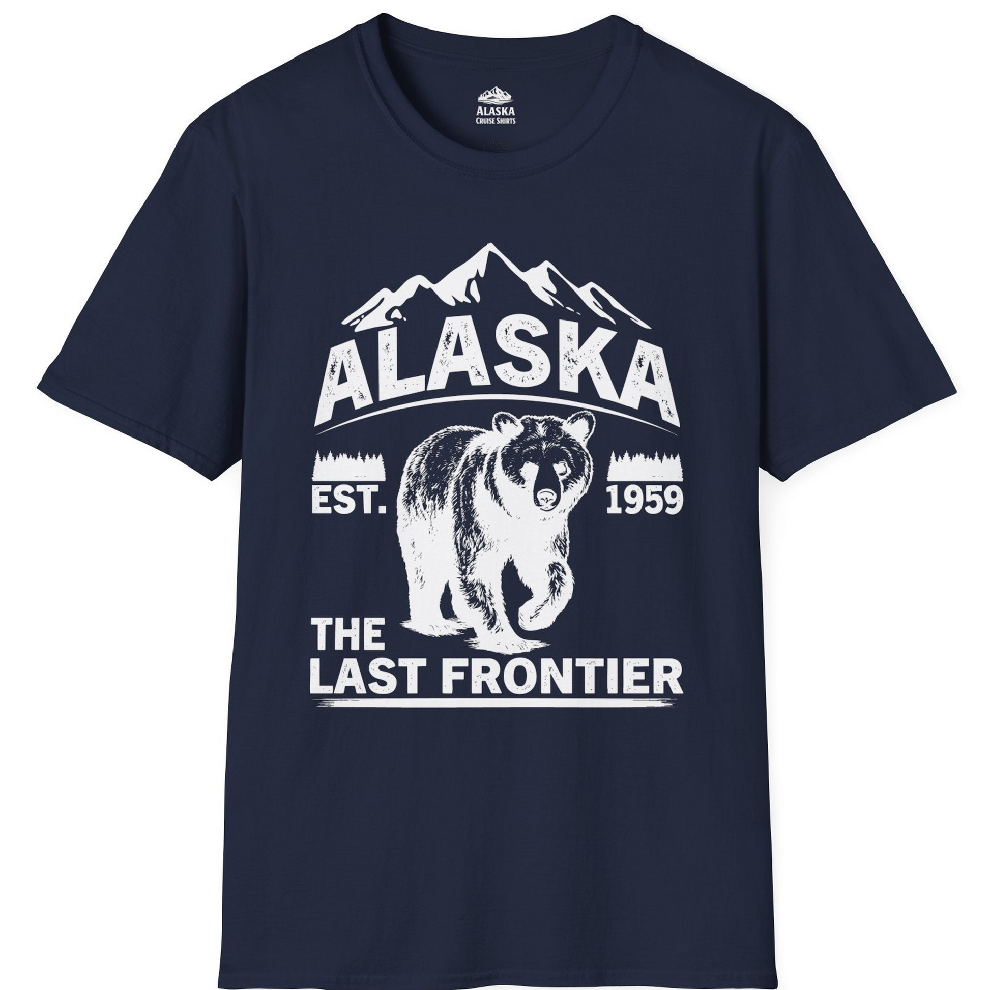 Alaska Bear Shirt T-Shirt – Navy – Alaska Cruise Shirts