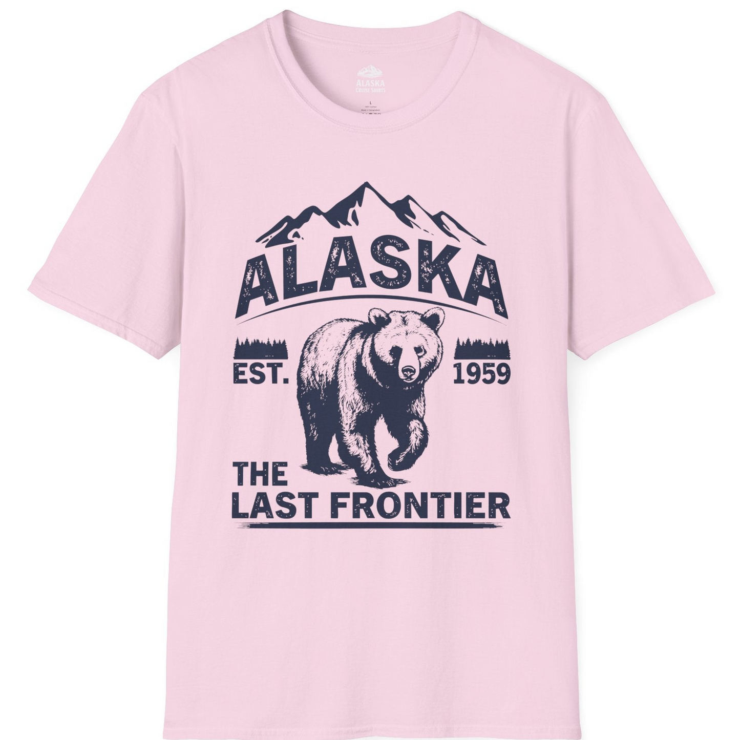 Alaska Bear Shirt T-Shirt – Light Pink – Alaska Cruise Shirts