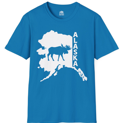 Alaska Moose Silhouette Shirt T-Shirt – Sapphire – Alaska Cruise Shirts