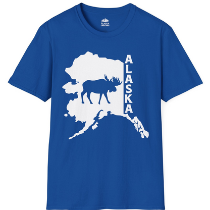 Alaska Moose Silhouette Shirt T-Shirt – Royal – Alaska Cruise Shirts