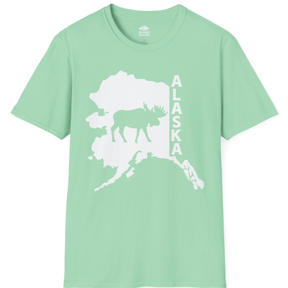 Alaska Moose Silhouette Shirt T-Shirt – Mint Green – Alaska Cruise Shirts