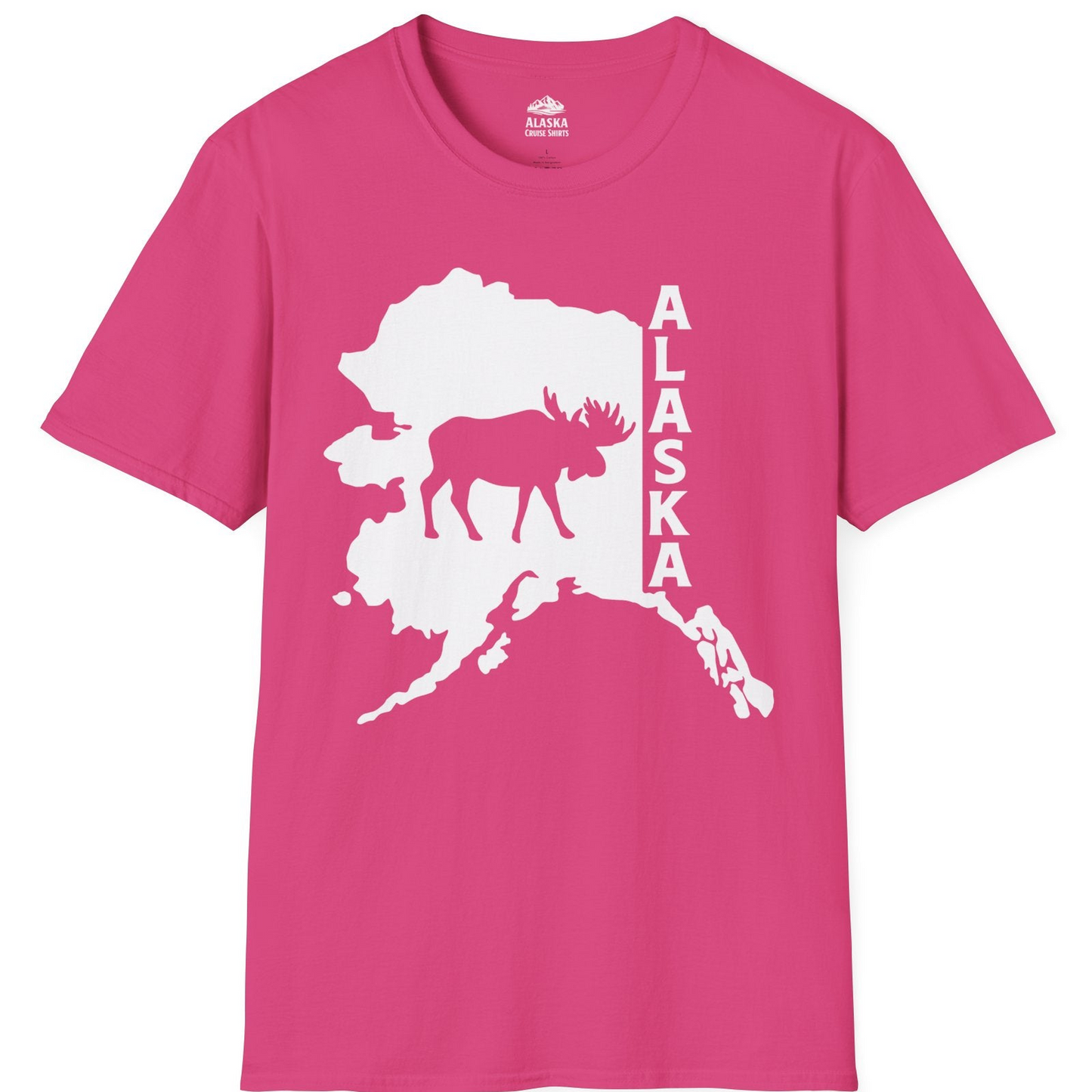 Alaska Moose Silhouette Shirt T-Shirt – Heliconia – Alaska Cruise Shirts