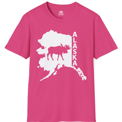 Alaska Moose Silhouette Shirt T-Shirt – Heliconia – Alaska Cruise Shirts
