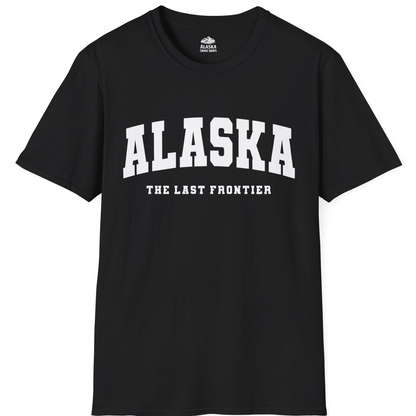 Alaska The Last Frontier Bold Collegiate Vintage State Pride Shirt — T-Shirt T-Shirt – Black – Alaska Cruise Shirts