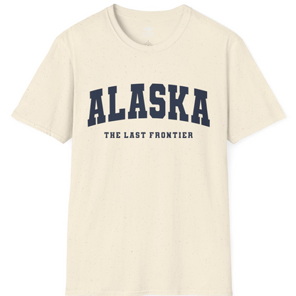 Alaska The Last Frontier Bold Collegiate Vintage State Pride Shirt — T-Shirt T-Shirt – Natural – Alaska Cruise Shirts