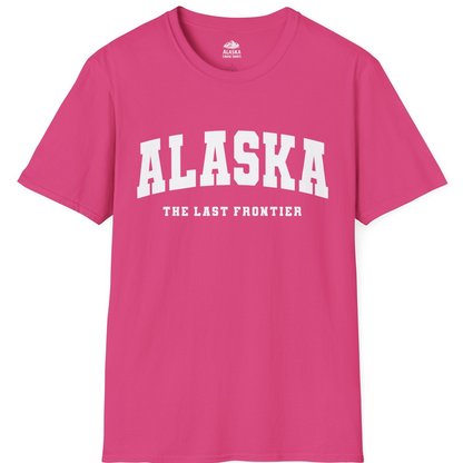 Alaska The Last Frontier Bold Collegiate Vintage State Pride Shirt — T-Shirt T-Shirt – Heliconia – Alaska Cruise Shirts