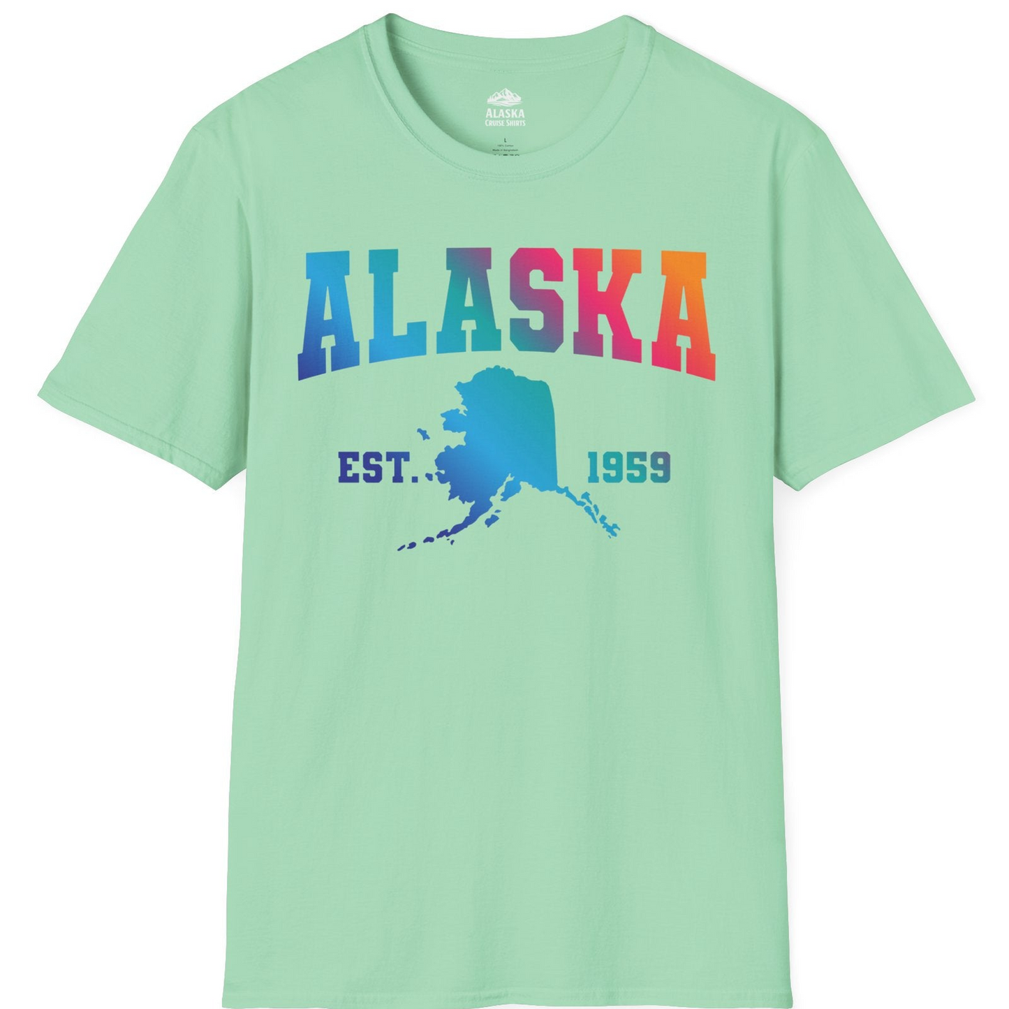 Retro Alaska Est 1959 Shirt T-Shirt – Mint Green – Alaska Cruise Shirts