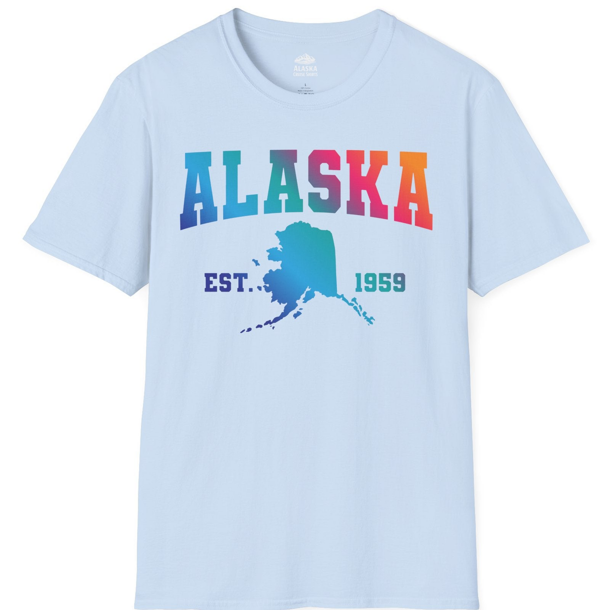 Retro Alaska Est 1959 Shirt T-Shirt – Light Blue – Alaska Cruise Shirts