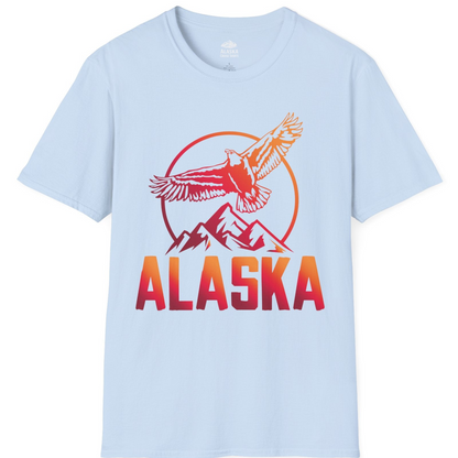 Alaska Eagle Mountains Graphic Shirt T-Shirt – Light Blue – Alaska Cruise Shirts