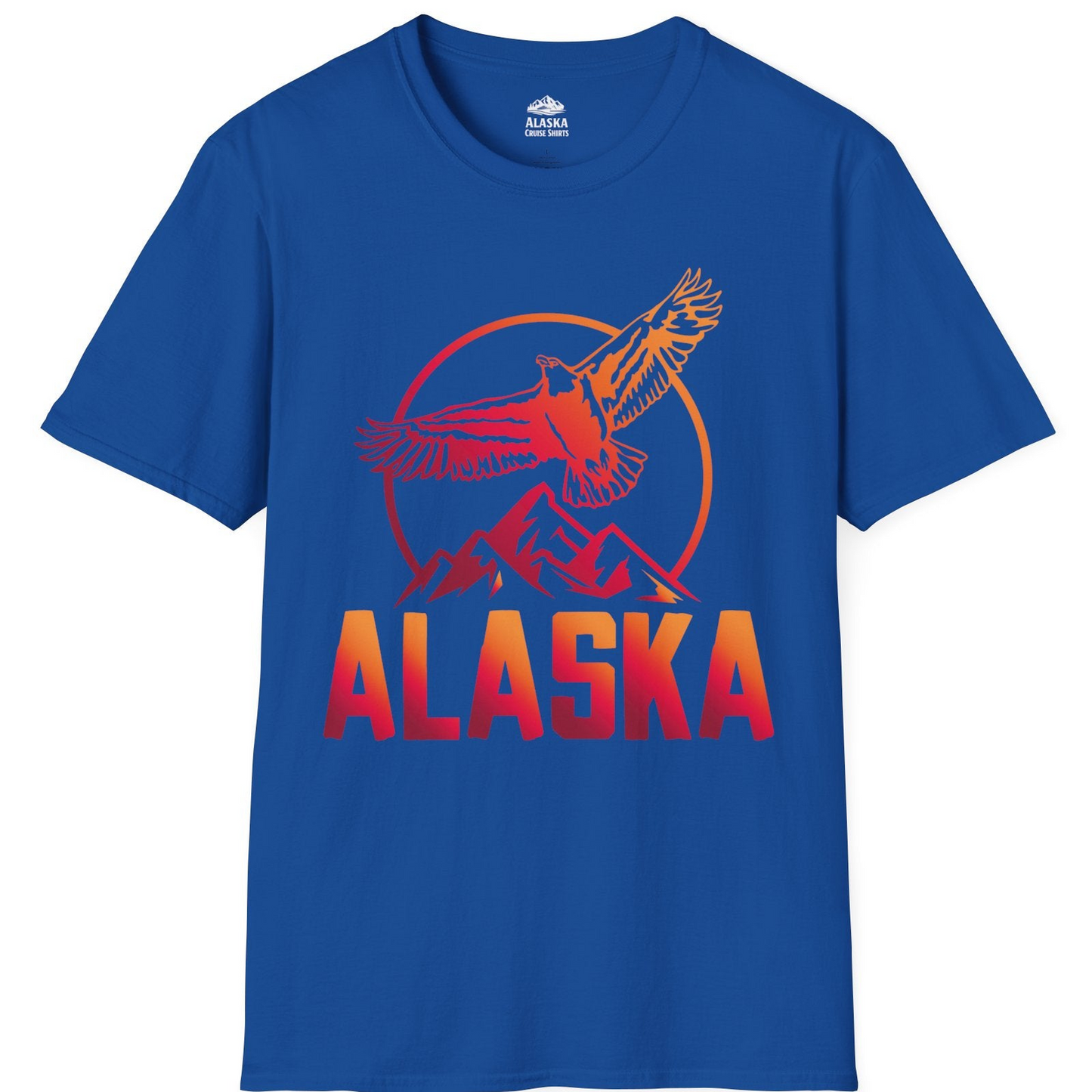Alaska Eagle Mountains Graphic Shirt T-Shirt – Royal – Alaska Cruise Shirts