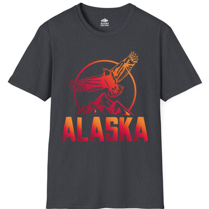 Alaska Eagle Mountains Graphic Shirt T-Shirt – Dark Heather Grey – Alaska Cruise Shirts