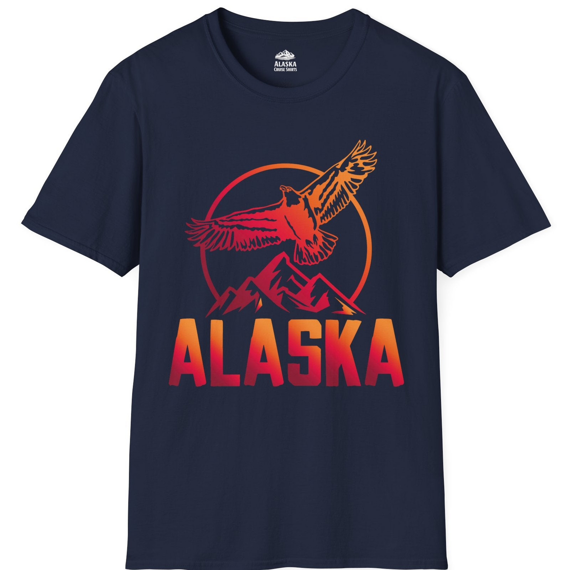 Alaska Eagle Mountains Graphic Shirt T-Shirt – Navy – Alaska Cruise Shirts