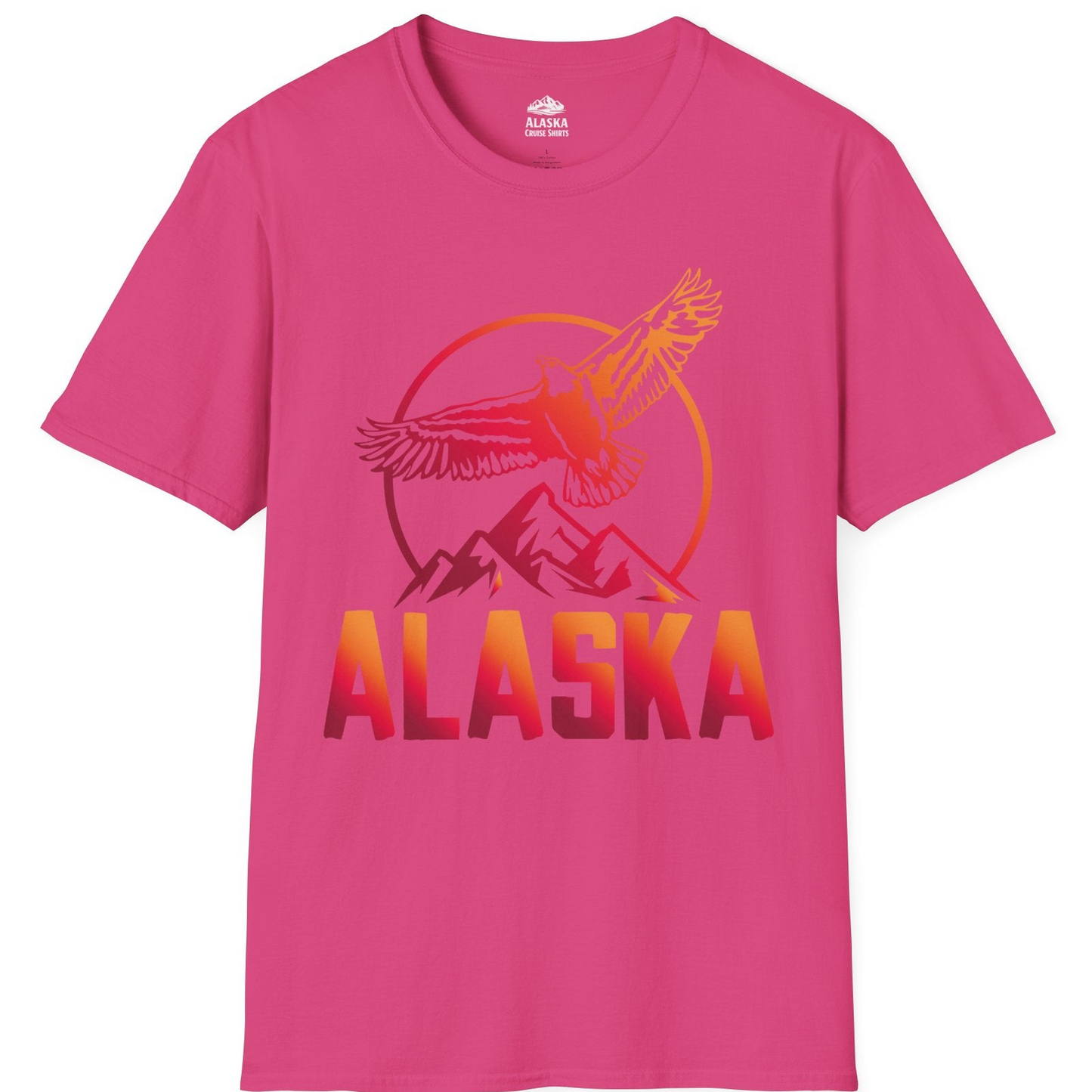 Alaska Eagle Mountains Graphic Shirt T-Shirt – Heliconia – Alaska Cruise Shirts