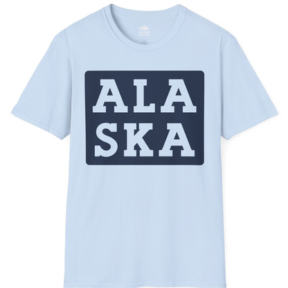 Bold Alaska Block Text Shirt T-Shirt – Light Blue – Alaska Cruise Shirts