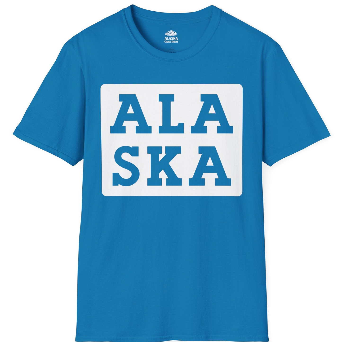 Bold Alaska Block Text Shirt T-Shirt – Sapphire – Alaska Cruise Shirts