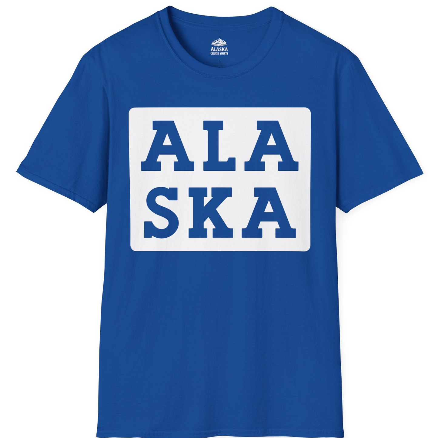 Bold Alaska Block Text Shirt T-Shirt – Royal – Alaska Cruise Shirts