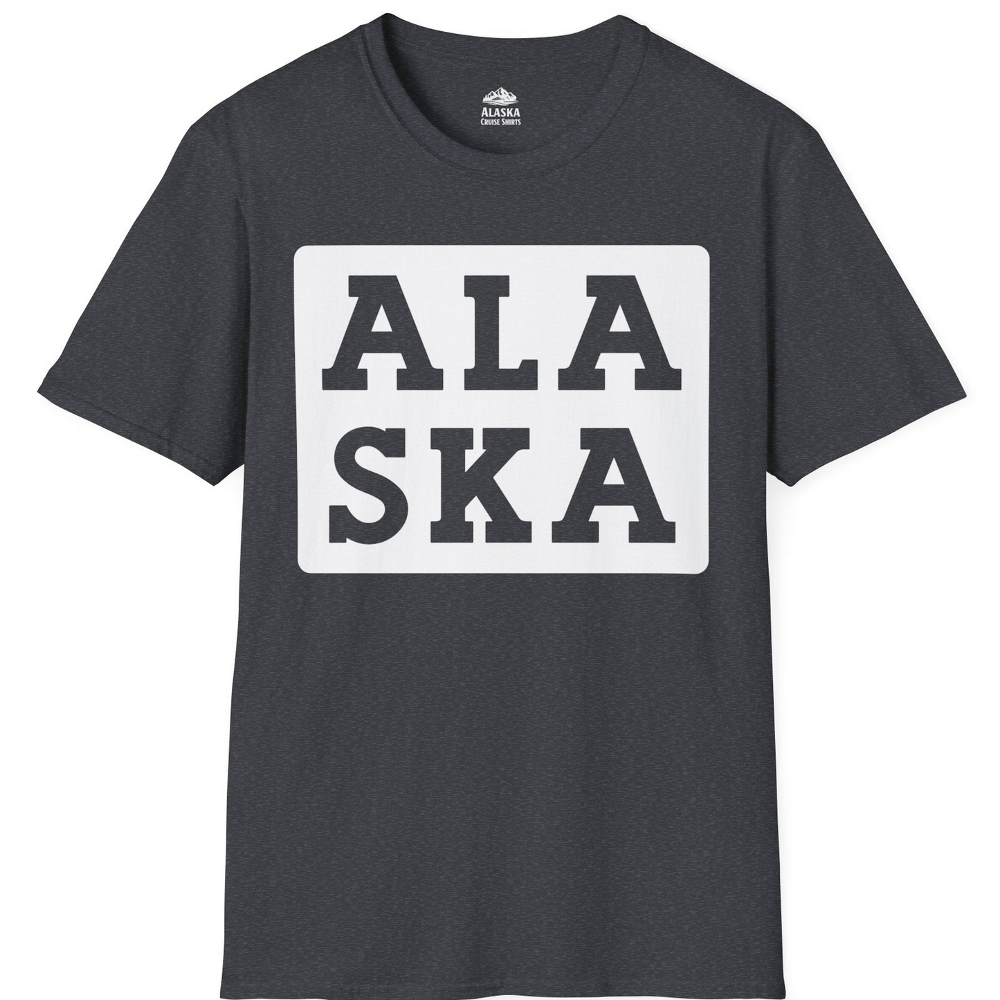 Bold Alaska Block Text Shirt T-Shirt – Dark Heather Grey – Alaska Cruise Shirts