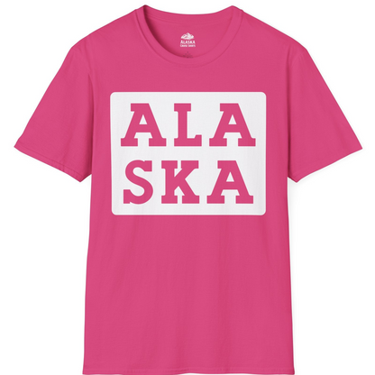 Bold Alaska Block Text Shirt T-Shirt – Heliconia – Alaska Cruise Shirts