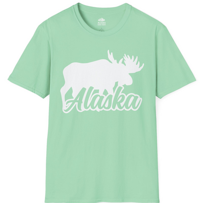 Alaska Moose Wildlife Silhouette Shirt T-Shirt – Mint Green – Alaska Cruise Shirts