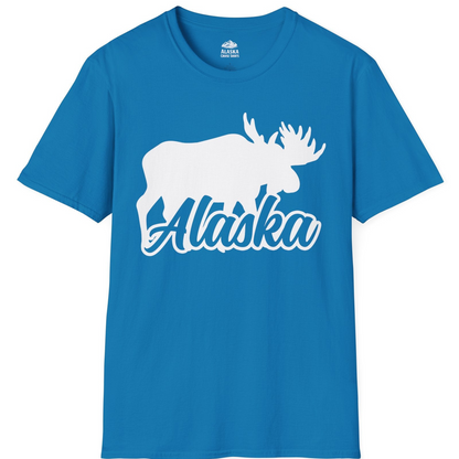 Alaska Moose Wildlife Silhouette Shirt T-Shirt – Sapphire – Alaska Cruise Shirts