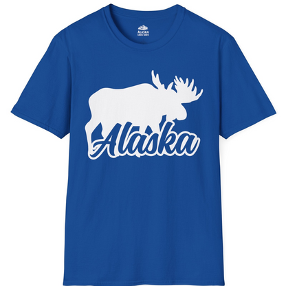 Alaska Moose Wildlife Silhouette Shirt T-Shirt – Royal – Alaska Cruise Shirts