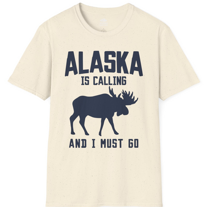 Alaska Is Calling Moose Silhouette Shirt T-Shirt – Natural – Alaska Cruise Shirts