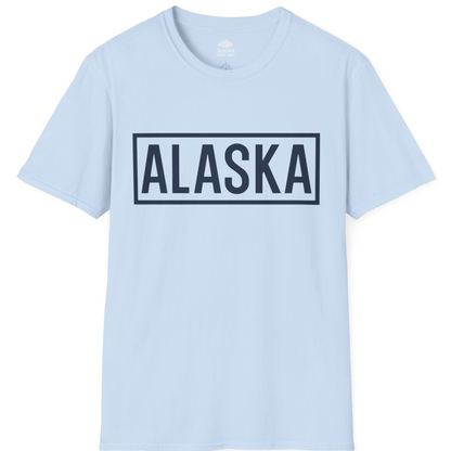 Alaska Bold Text Minimalist Monochrome Graphic Shirt for Travelers — T-Shirt T-Shirt – Light Blue – Alaska Cruise Shirts