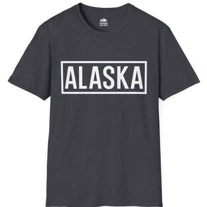 Alaska Bold Text Minimalist Monochrome Graphic Shirt for Travelers — T-Shirt T-Shirt – Dark Heather Grey – Alaska Cruise Shirts