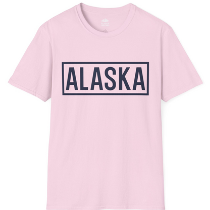 Alaska Bold Text Minimalist Monochrome Graphic Shirt for Travelers — T-Shirt T-Shirt – Light Pink – Alaska Cruise Shirts