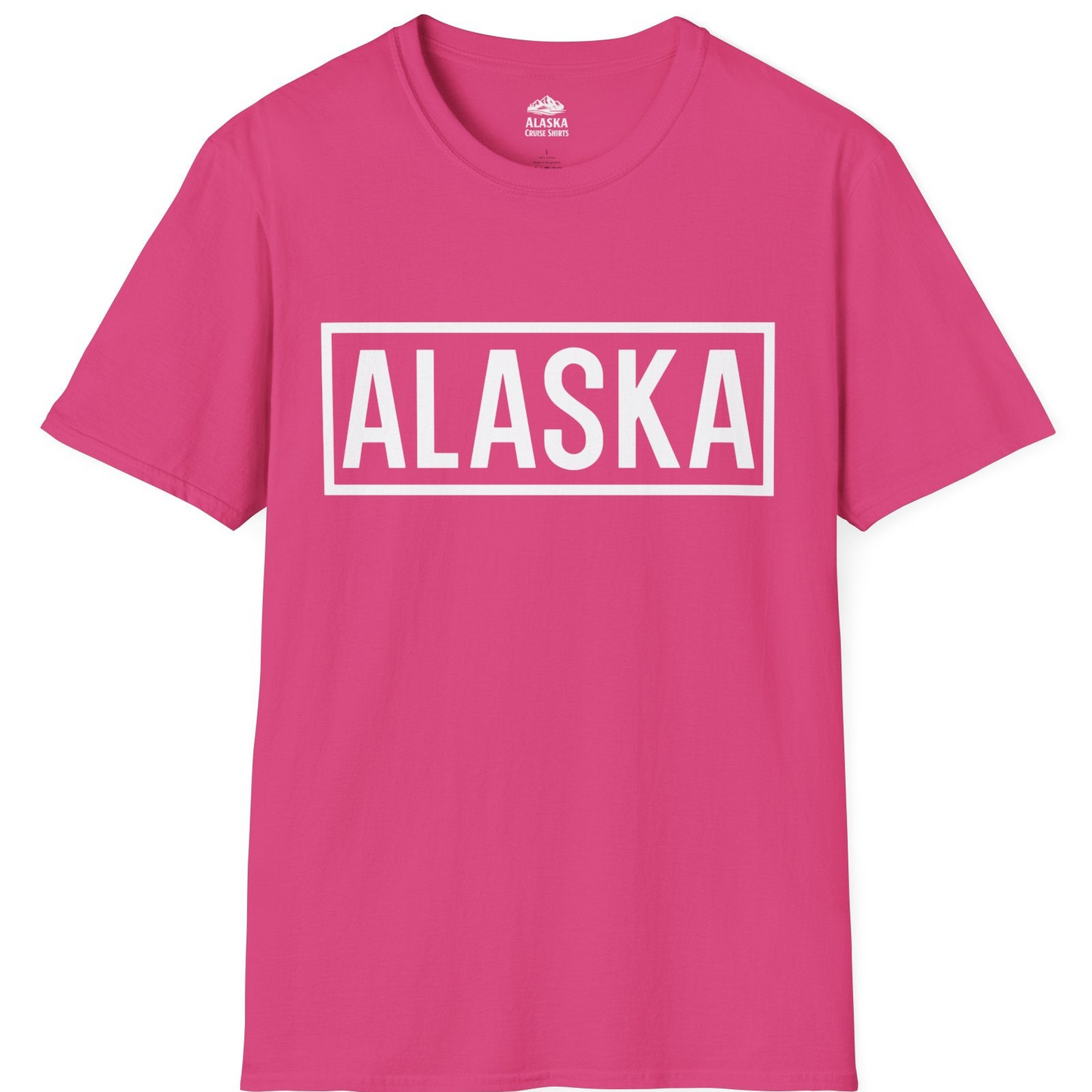 Alaska Bold Text Minimalist Monochrome Graphic Shirt for Travelers — T-Shirt T-Shirt – Heliconia – Alaska Cruise Shirts