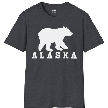 Alaska Bear Silhouette Shirt T-Shirt – Dark Heather Grey – Alaska Cruise Shirts