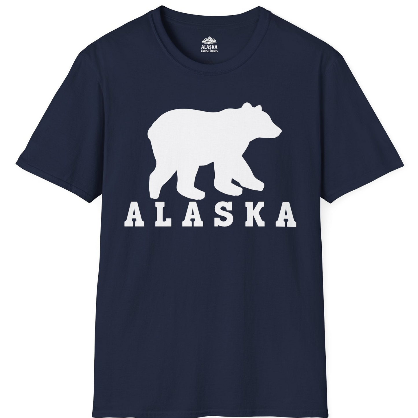 Alaska Bear Silhouette Shirt T-Shirt – Navy – Alaska Cruise Shirts