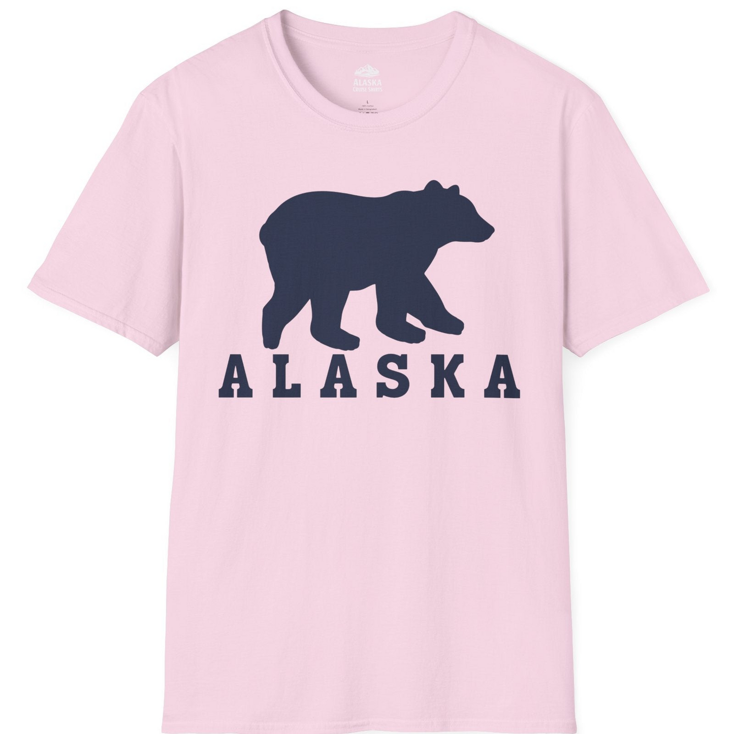 Alaska Bear Silhouette Shirt T-Shirt – Light Pink – Alaska Cruise Shirts