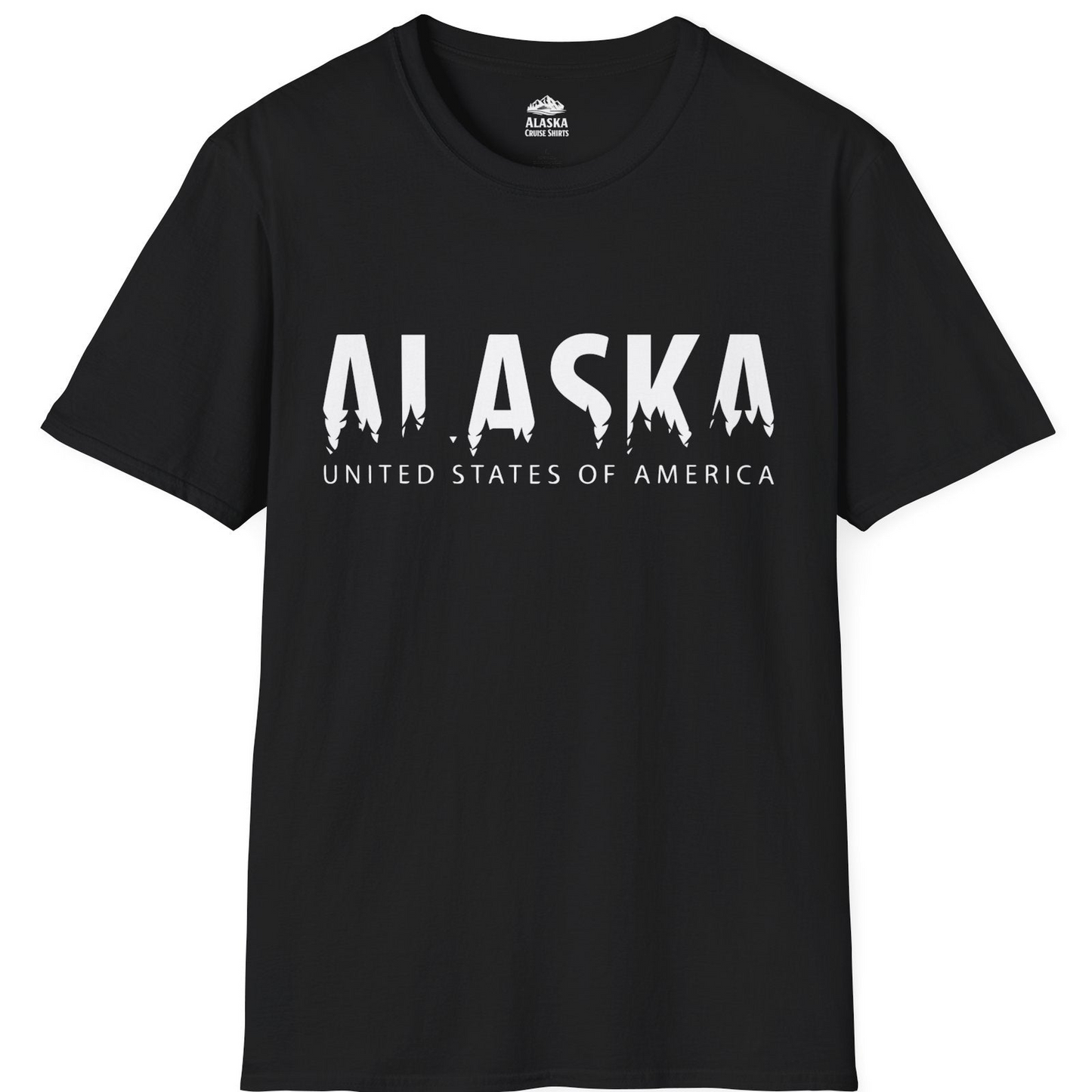 Alaska United States Typography Shirt T-Shirt – Black – Alaska Cruise Shirts