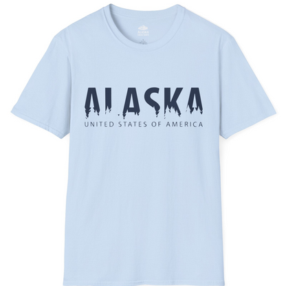 Alaska United States Typography Shirt T-Shirt – Light Blue – Alaska Cruise Shirts