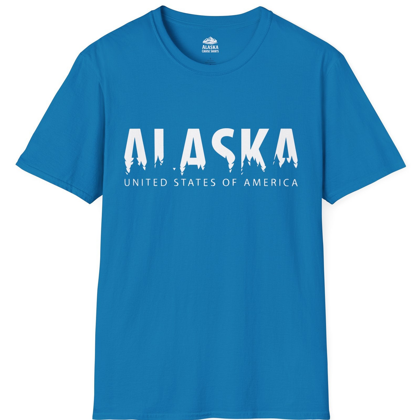 Alaska United States Typography Shirt T-Shirt – Sapphire – Alaska Cruise Shirts