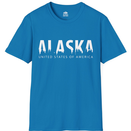 Alaska United States Typography Shirt T-Shirt – Sapphire – Alaska Cruise Shirts